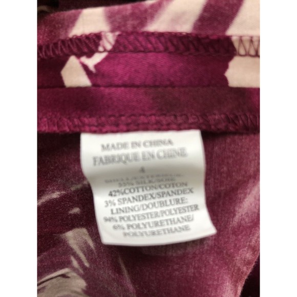 THEORY "Pinwheel" Fuchsia Purple Silk Blend  Print Mini Skirt Pockets Sz 4 - Picture 8 of 9